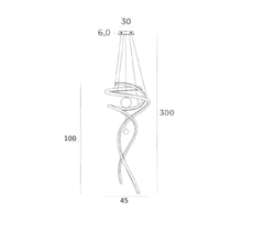 Pendente LED 3000K 80W Bivolt Ø45x100cm Inox e Silicone Champanhe - loja online