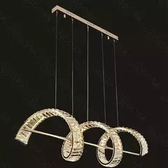 Pendente LED 3000K 56W Bivolt 30x100x30cm Metal e Cristal Dourado - Sunshine Lustres e Iluminação