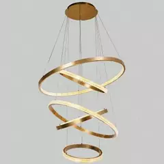 Pendente LED Redondo Quíntuplo 3000K 140W Bivolt Ø100cm Alumínio Dourado - loja online