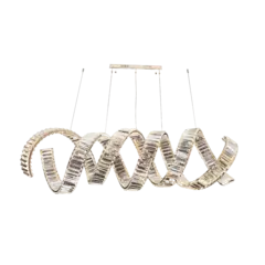 Pendente LED 3000K 136W 120x30cm Metal Dourado e Cristal Transparente na internet