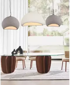 Pendente 30 cm Metal e Resina Branco - Sunshine Lustres e Iluminação
