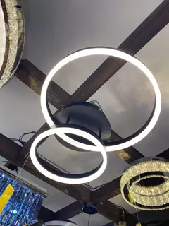 Plafon de Sobrepor LED Redondo Triplo 3000K 57W Bivolt Ø90cm Metal e Acrílico - comprar online