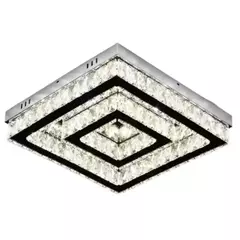 PLAFON (COM CONTROLE) 20×40CM 36W MULTITEMPERATURA 3600LM BIVOLT INOX CROMADO E CRISTAL