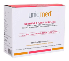 SERINGA INSULINA 1 ML AGULHA 32G - BLISTER INDIVIDUAL - CX 100 UND.
