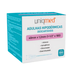 AGULHAS HIPODÉRMICA DESCARTÁVEL 40m x 1,2mm - CX 100 UND. - comprar online