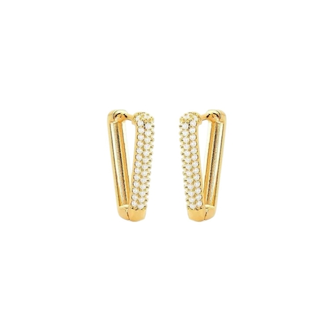 Argolinha Triângular Cravejada lll'