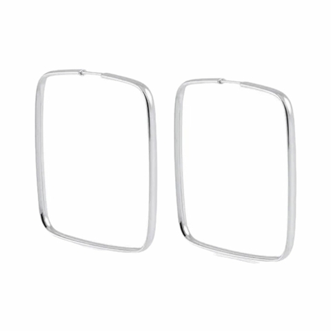 Argola Quadrada 3,5 - Prata 925**