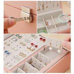 Joyero “Amelia” rosa con llave - tienda en línea