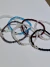 pulsera cristal bicono y bolitas de plata, elastizadas , ojito - Ninah joyas