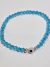 pulsera cristal bicono y bolitas de plata, elastizadas , ojito en internet