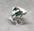 Anillo plata y piedras blancas y verde - comprar online