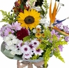 Buquê com flores do campo e girassol