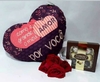 Coração de pelúcia + 4 Rosas + Ferrero Collection 6 unidades