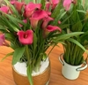 Arranjo de calla no pote de vidro
