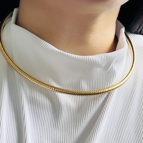 Gargantilha Texturizada Banhada a Ouro - comprar online