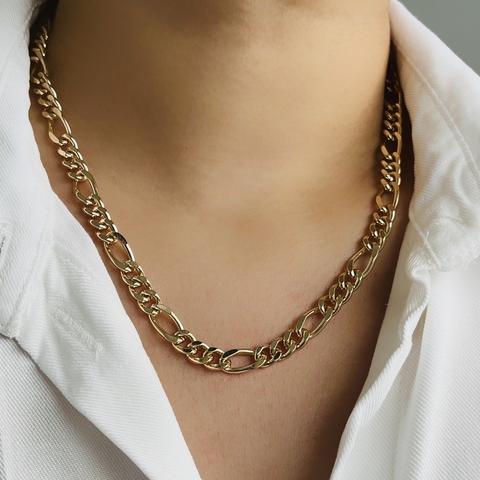 Corrente em Malha 3x1 Banhado a Ouro - comprar online