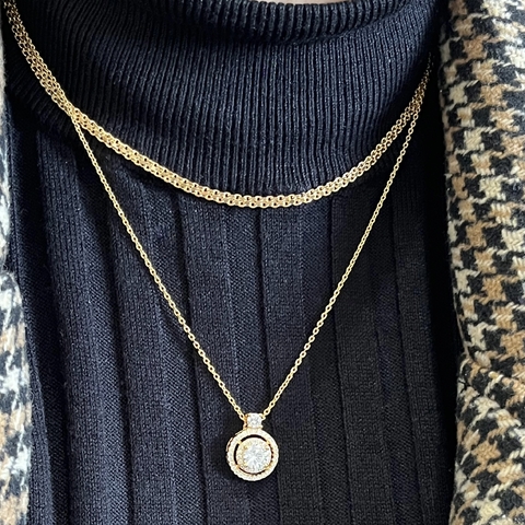 Colar Redondo Cristal Banhado a Ouro