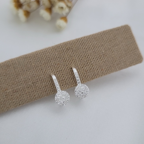 Brinco Com Círculo Cravejado Prata 925