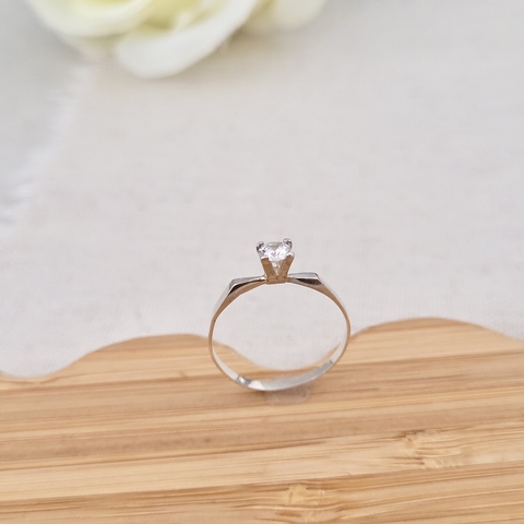 Anel Solitário Prata 925