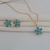 Conjunto de Flor Cristal Banhado a Ouro - comprar online