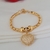 Pulseira Palmeirinha Pingente Coração Banhada a Ouro - Marquesa Joia