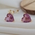 Brinco Cristal de Coração Roxo Banhado a Ouro