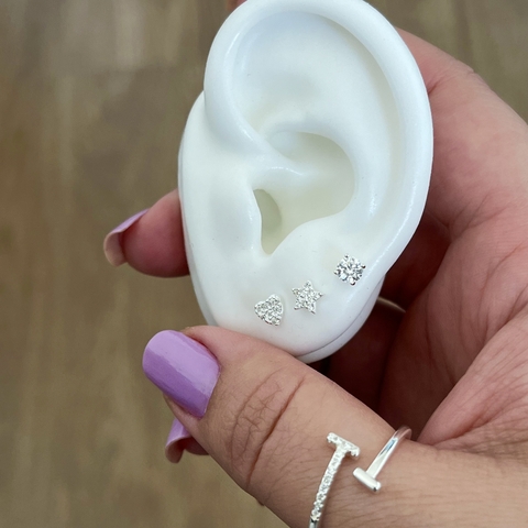 Trio de brincos sortidos Prata 925