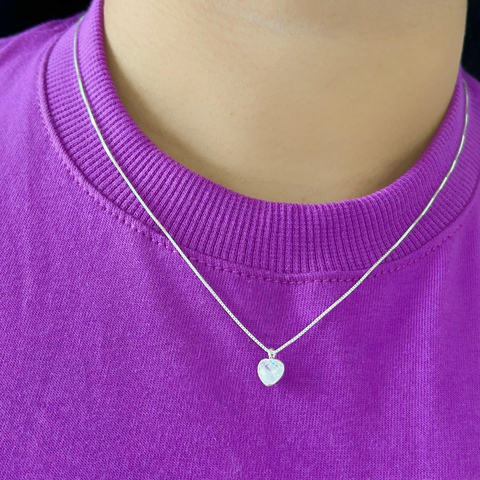 Correntinha Ponto Luz Coração Prata 925