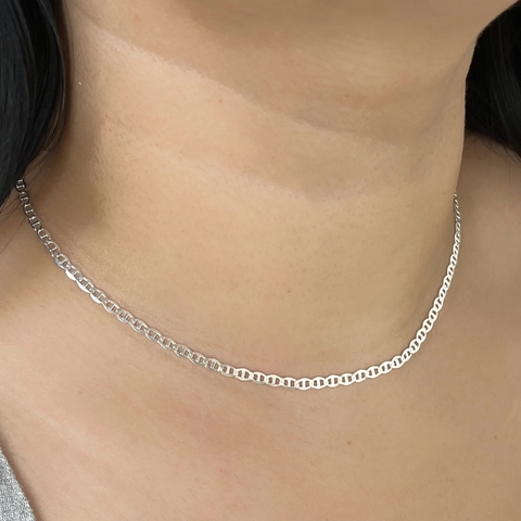 Corrente Piastrine 40 cm Prata 925