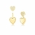 Brinco Ear Jacket de Coração Banhado a Ouro - comprar online