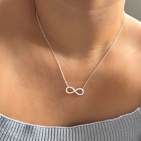 Colar Infinito Cravejado Prata 925