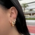 Trio de Argolas Lisas e Estrelas Banhado a Ouro - comprar online