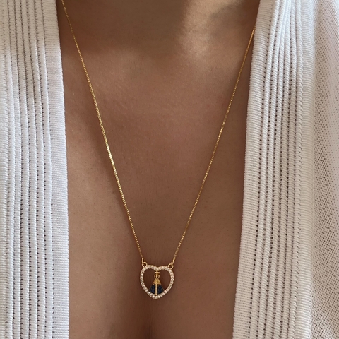 Escapulário Religioso Nossa Sra Aparecida Banhado a Ouro