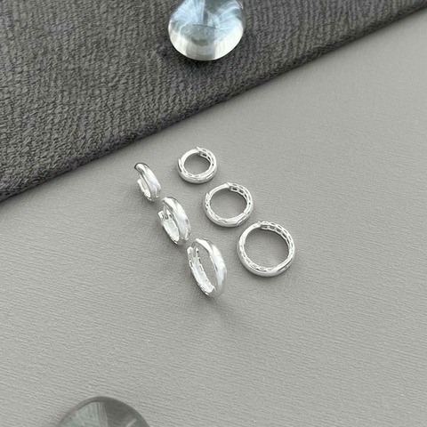 Trio de Argolas Articuladas Lisas Prata 925