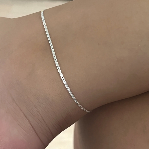 Tornozeleira Piastrine Prata 925