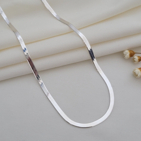 Corrente Choker Laminada Prata 925