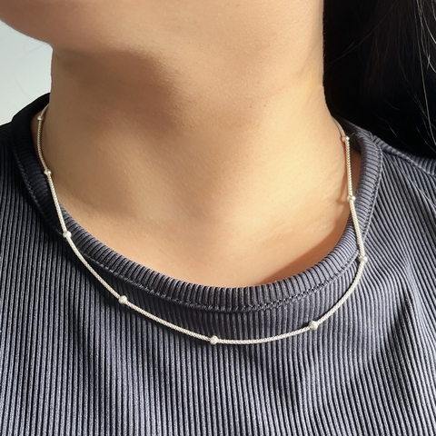 Corrente Pipoca com Esferas Lisas Prata 925