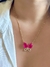 Conjunto Borboleta Rosa Banhado a Ouro - loja online