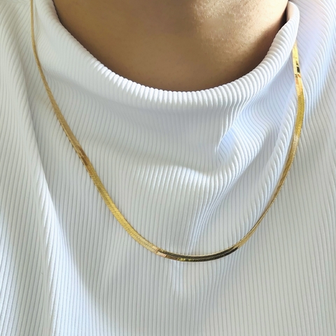 Corrente Laminada Banhado a Ouro - comprar online