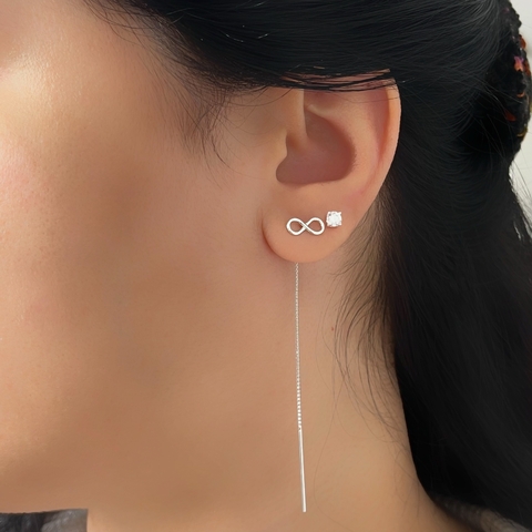 Brinco de Fio Passante Infinito Prata 925