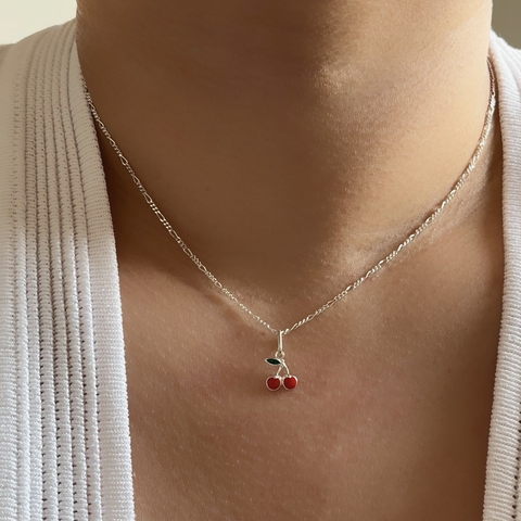 Colar 3x1 Cereja Prata 925