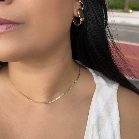 Corrente Veneziana Dupla Banhado a Ouro