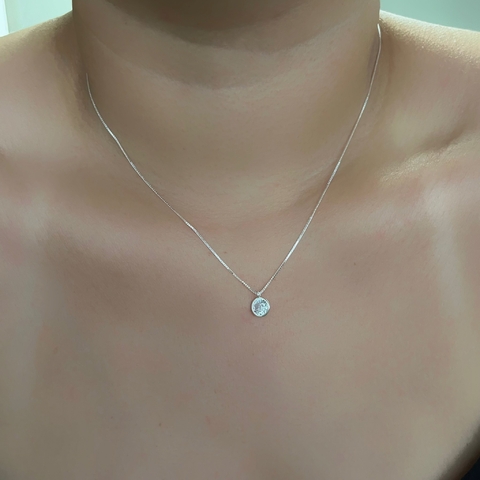 Corrente Ponto Luz Redondo Prata 925