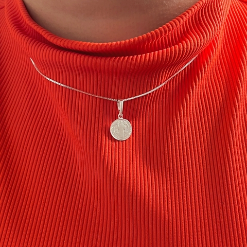 Colar com Medalha de São Bento Prata 925