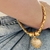 Pulseira Palmeirinha Pingente Coração Banhada a Ouro - comprar online