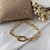 Pulseira com Elos Retangulares Banhada a Ouro