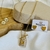 Kit de Brincos e Colar Cadeado Banhado a Ouro