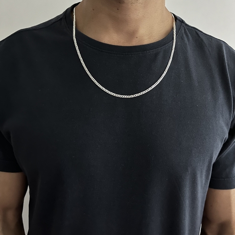 Corrente Groumet 60cm Prata 925