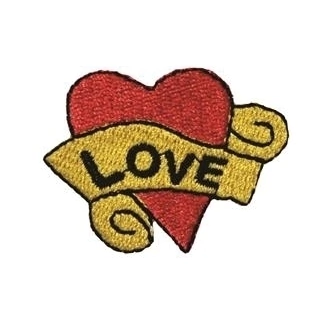 Patch Termocolante Coração Love - 4,0 x 5,0cm