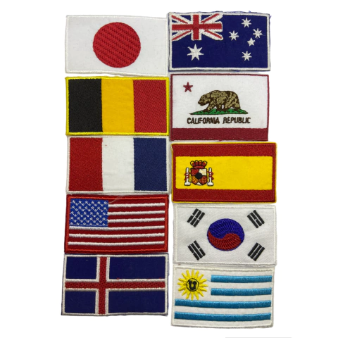 Kit Patch Termocolante Bandeiras - 10 pçs
